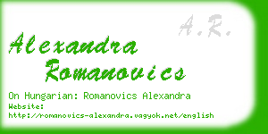 alexandra romanovics business card